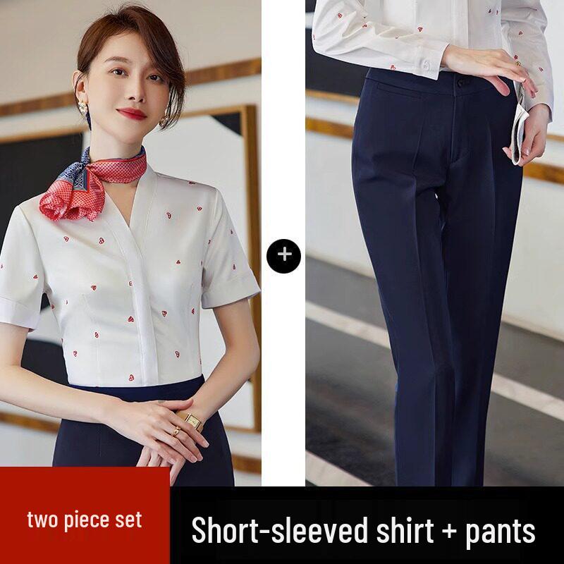 China Southern Airlines Flight Attendant Professional Suit: High-End Rose Red Vest and Dress Reception Uniform