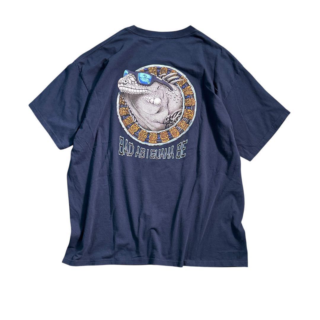 

[Б/У] 7TSM2 Riviera Maya Футболка с двусторонним принтом игуаны, Б/У