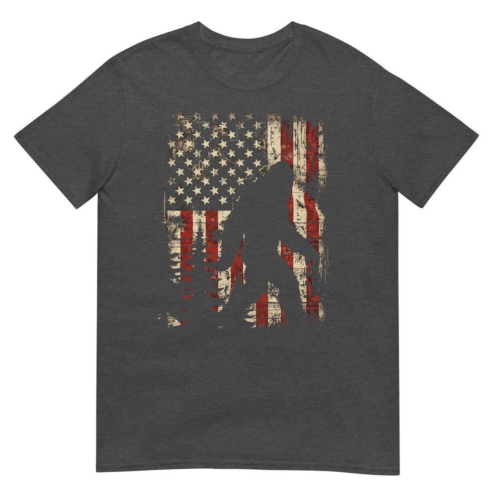 Bigfoot Sasquatch America Flag Patriotic Unisex Unisex Kids Tshirt