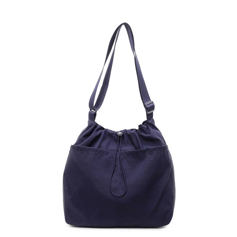 Soft Nylon Vertical Shape Shoulder Bag With Flap Closure For Daily Outings