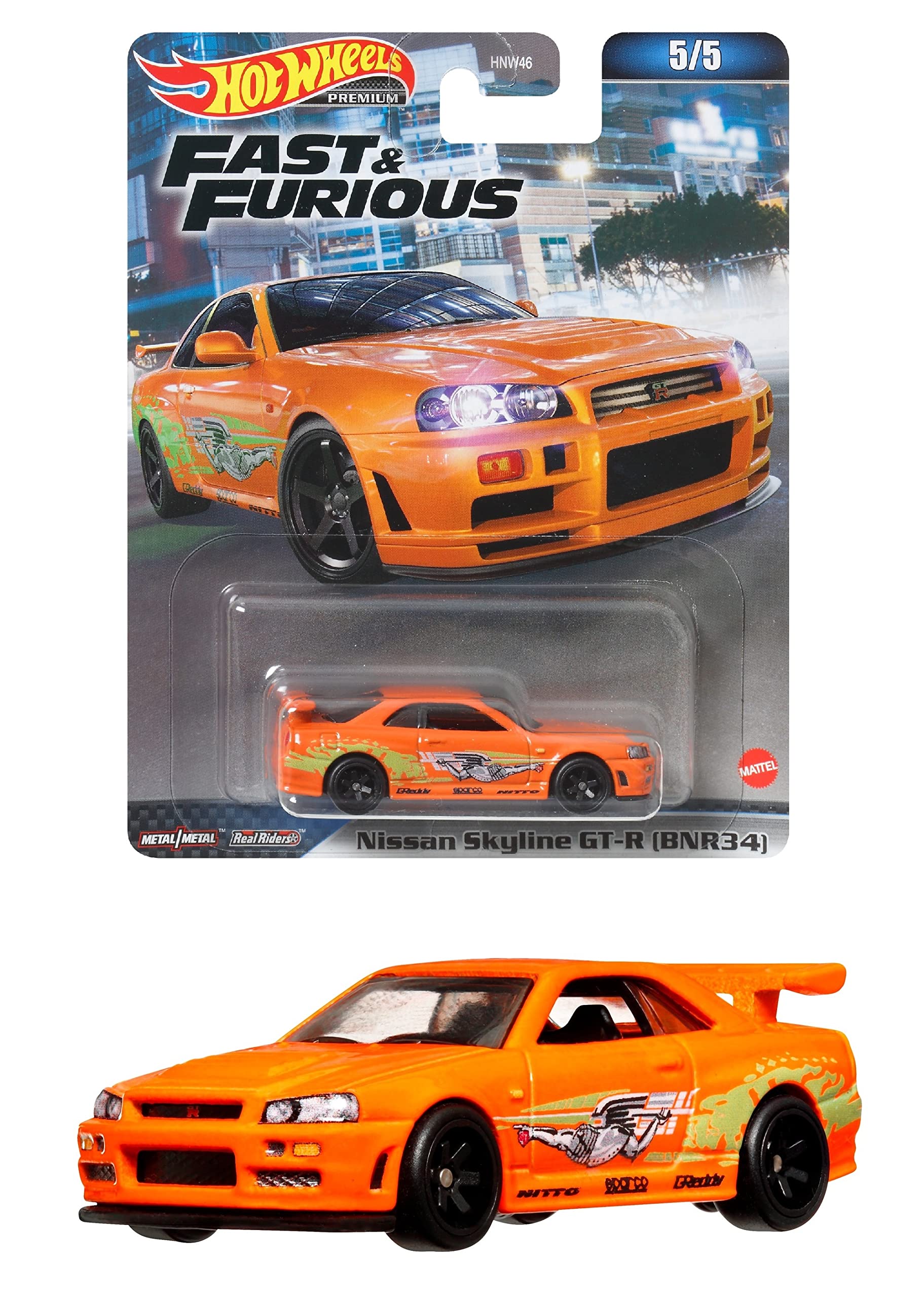 

Hot Wheels Форсаж Nissan Skyline 2007 года и HKD21 - GT-R (БНР34) [3 вверх] оранжевый