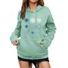 Women's Winter Christmas Printed Pullover Hooded Sweatshirt Fleece Long Sleeve Sweatshirt
