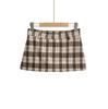 Retro Plaid Low-Waist A-line Skirt - Autumn/Winter Hip-Hugging Style for Women