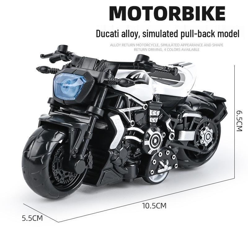 Children's TikTok Influencer Pull-Back Toy: Boys' Motorcycle & Car Alloy Model