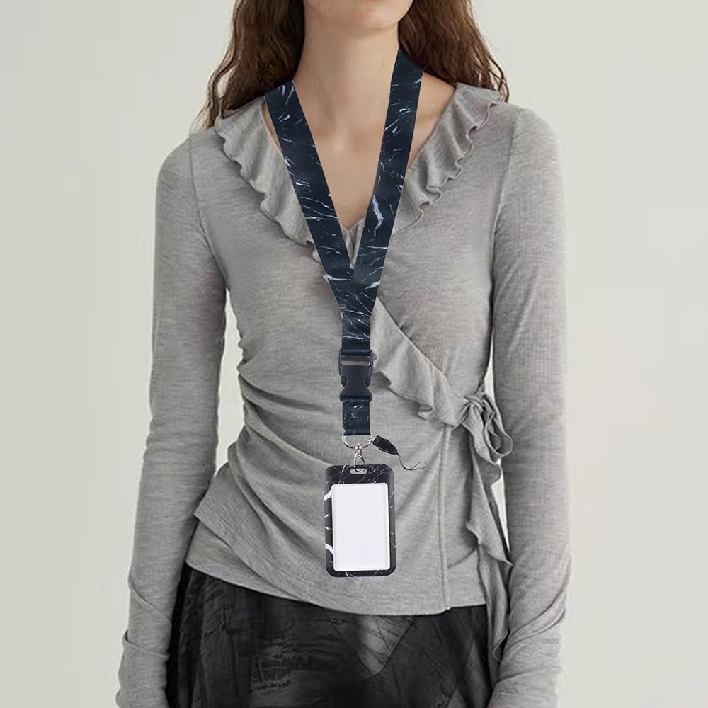 Handy Umhängeband Crossbody mit Handschlaufe Marmormuster Kartenfach Hülle für Bus-/Ausweiskarte Handy Umhängebänder Verstellbarer Riemen