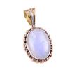 Natural Rainbow Moonstone Gemstone 925 Solid Silver Two Tone Pendant 1.25'' K5g10