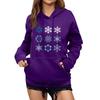 Women's Winter Christmas Printed Pullover Hooded Sweatshirt Fleece Long Sleeve Sweatshirt
