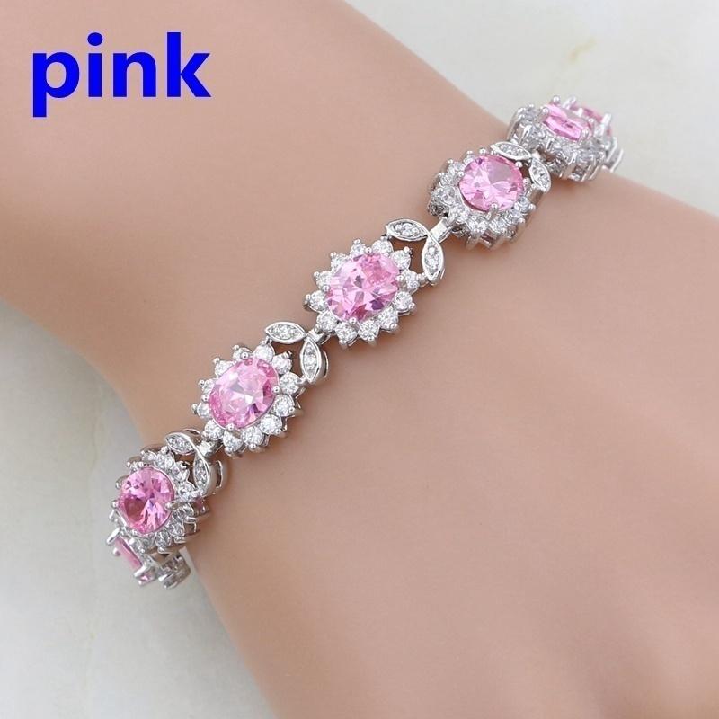

Exquisite Shining Rhinestone Zirconia Geometric Tennis Bracelet Women Fashion Trend Dinner Party Jewelry Girls Gift 18CM