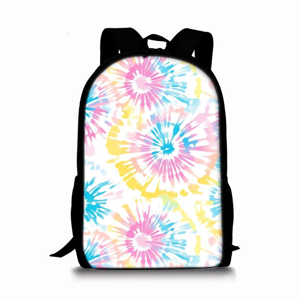 Tie-dye Print Single Layer Backpack for Boy/Girls Best Gifts 2D Flat Cartoon School Bag for Children Bags