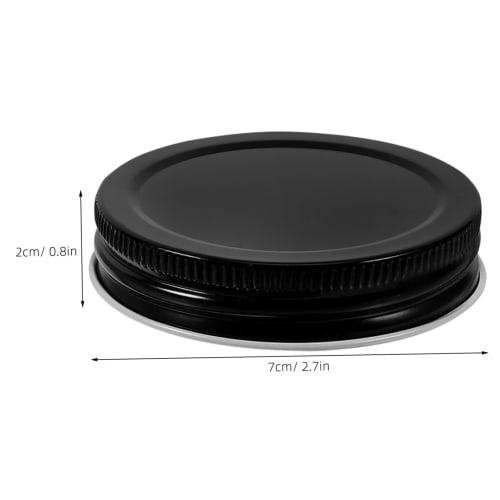 DECHOUS 70mm Metal Tin Lids for Gay Jars, 4 Each In Black and White, Iron Material, Reinforced Airtight Canning Lids for Food Preservation, Jam, and D