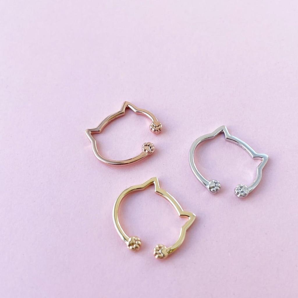 Vendome K10 Pink Cat Ear Cuff Donation Eligible GJAE0342H PG [Official] [VA Aoyama] Earrings, Gold, [Me&Cats Product]