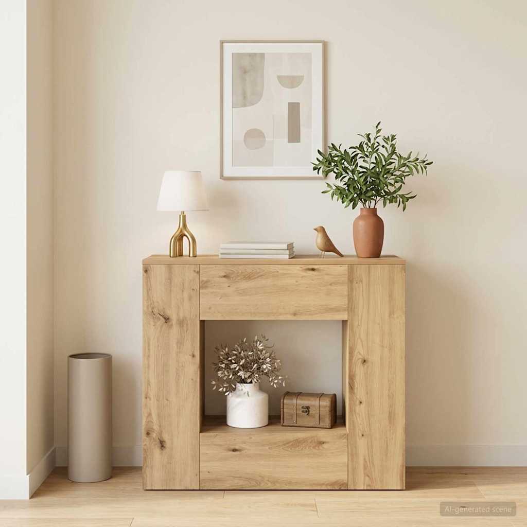 Artisan Oak Console Table 82 x 29 x 74 cm