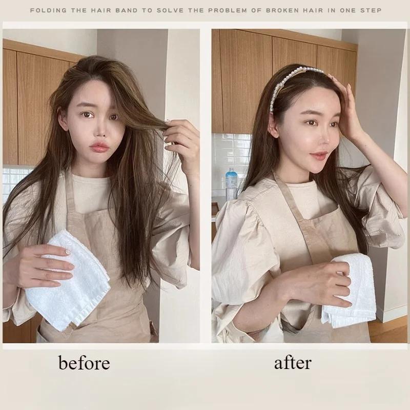 Bandeau de cheveux rétractable et pliable en perles pour femmes et filles, antidérapant, pour le lavage du visage, pour coiffure, tresses de cheveux cassés