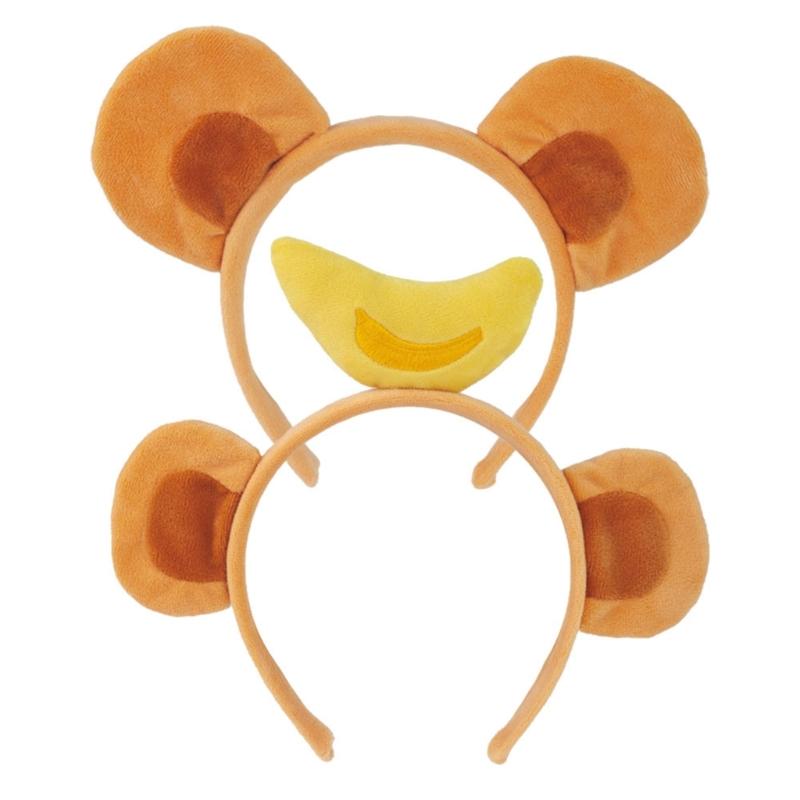 Monkey Ear Headband Tail Bowtie, Kids Animal Cosplay Set Halloween Animal Outfit