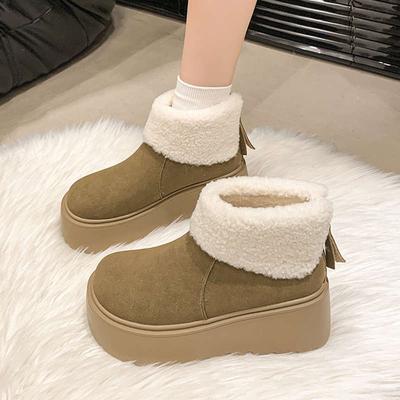 Fashion Thick-soled Snow Boots Women's Winter New One-pedal Piled Thickened Thermal Cotton Shoes