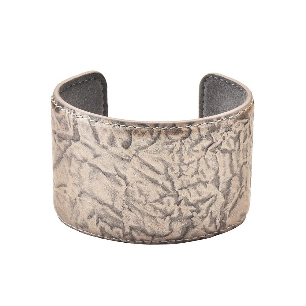 Vintage Leather Wide Cuff Bracelet For Women With Geometric Design And Autumn Style