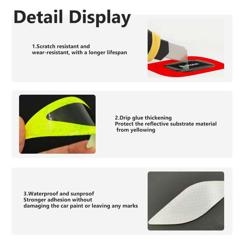 Car Side Fender Reflective Safety Strip Stickers Auto Warning Reflector Sticker For Skoda Fabia Kamiq Superb Scala Enyaq-iV MK3  CX3