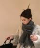 New Korean version of solid color scarf shawl dual-purpose women's winter thickened warm imitation cashmere scarf student versatile
