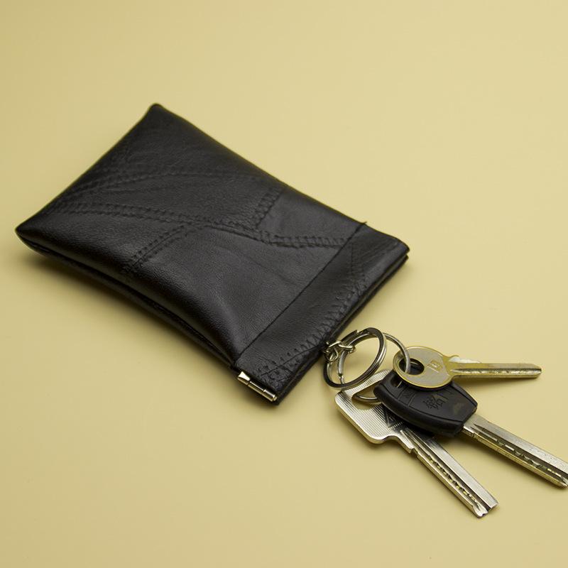 New Fashion Leather Long Pocket Key Wallet Keyring Coin Purse Women Men Small Short Money Change Bag Little Card Holder