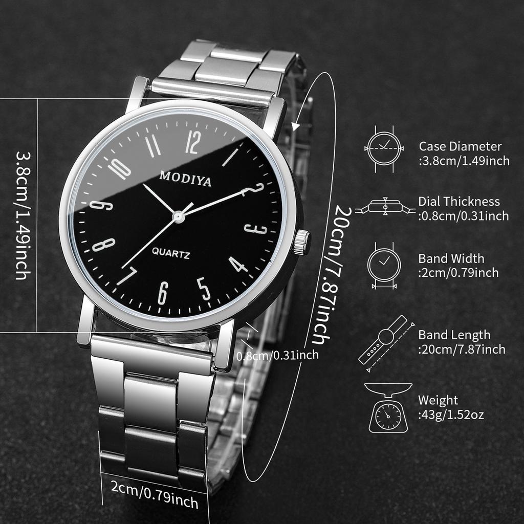 2PCS/Set Men Business Watches Fashion Analog Quartz Watch Reloj Hombre