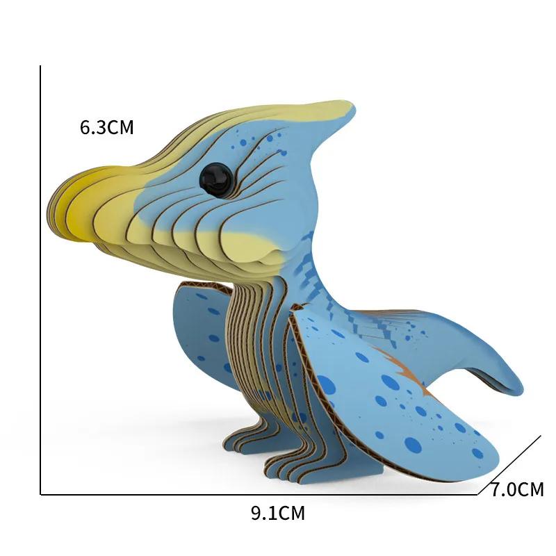 3D DIY Dinosaur Paper Puzzle Handmade Assembly Animal Stickers Interest Hand on Ability Toys Sets for Children Kids Crafts Gift