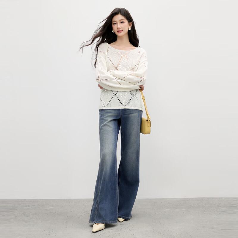 Qiusbui Yiren 2025 Autumn Simple Round Neck Knit Top