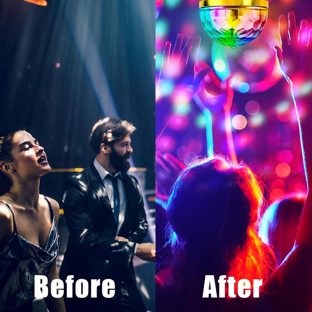 2er-Pack Discokugel-Licht Discokugel-Diffusor Bunte drehende Zauberkugel-Lampenbirne Drehende Bühnen-Steckdose Drehende Bühnenlichter mit E27-Fassungen LED