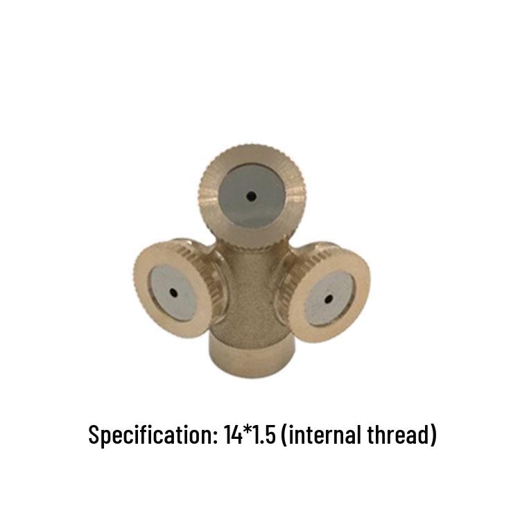 All-Copper Triple-Head Agricultural Sprayer Nozzle for Dust Removal, Cooling, and Irrigation