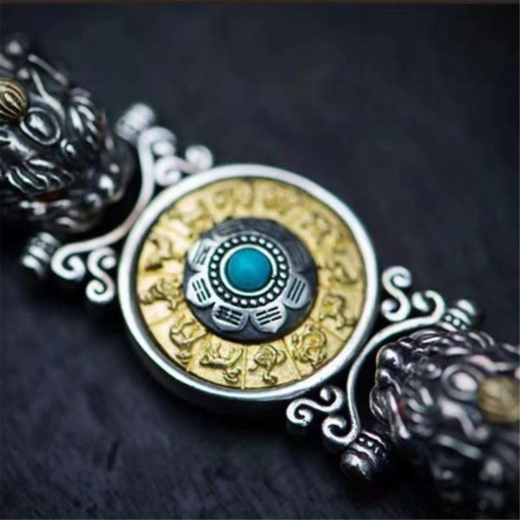 Blessing Wealth Animal Pixiu Bracelet Men Hand Accessories Ethnic Style Zodiac Animal Bracelet Male Jewelry