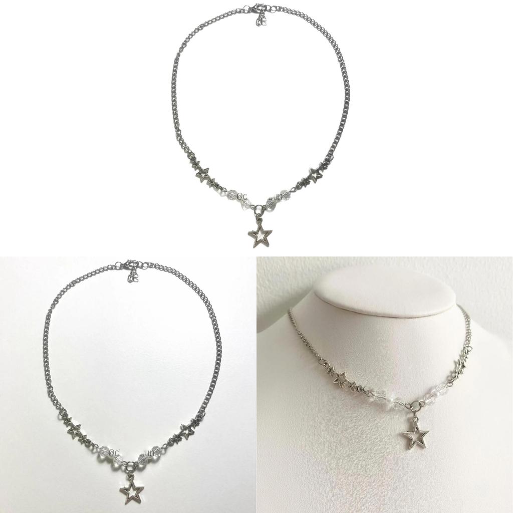 Y2k Star Pendant Necklace With Alloy Geometric Charm For Fashion Women