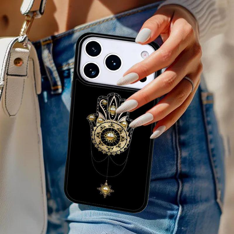 Hamsa Hand Amulet Psychedelic Phone Case For iPhone 17 Air 14 15 13 12 Max Cover For Apple 14 15 16 16e 11 Pro Max Plus