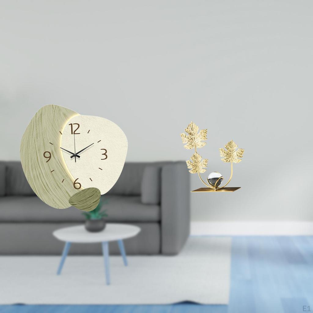 Silent Cartoon Wall Clock Sculpture Decorative Ornament for Kitchen Office Bedroom Farmhouse Modern