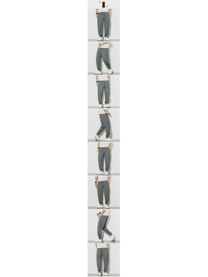 2023 Summer Men's Breathable Cotton-Linen Chinese Style Harem Pants with Frog Button