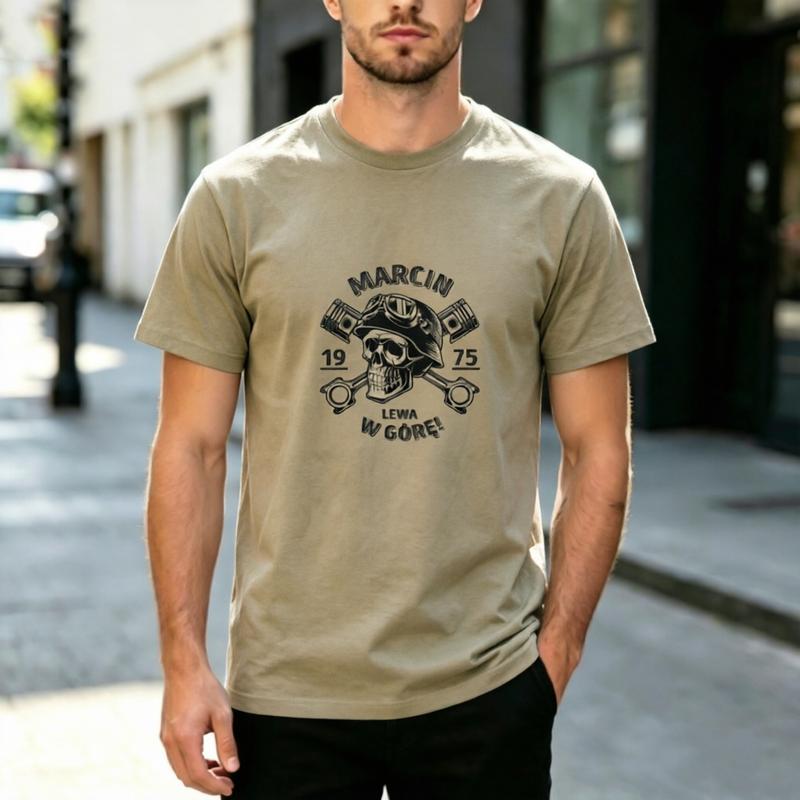 Vintage Biker Skull Engine Piston Graphic T Shirt Unisex Cotton Crewneck Motorcycle Mechanic Tee For Summer Casual Streetwear