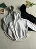 420g Brushed Hooded Pullover Sweatshirt, Short Wide Boxy Fit, Thick for Autumn/Winter, Versatile Casual Commute Top