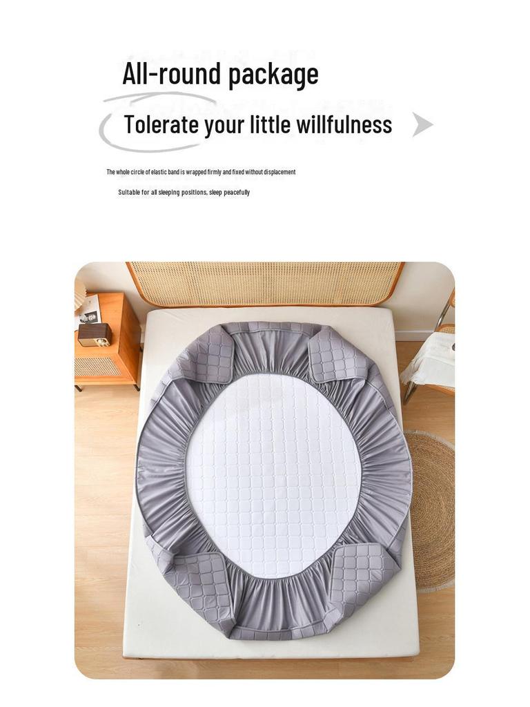 Thickened Brushed Non-Slip Waterproof Quilted Mattress Cover, for Autumn and Winter Warmth and Protection.