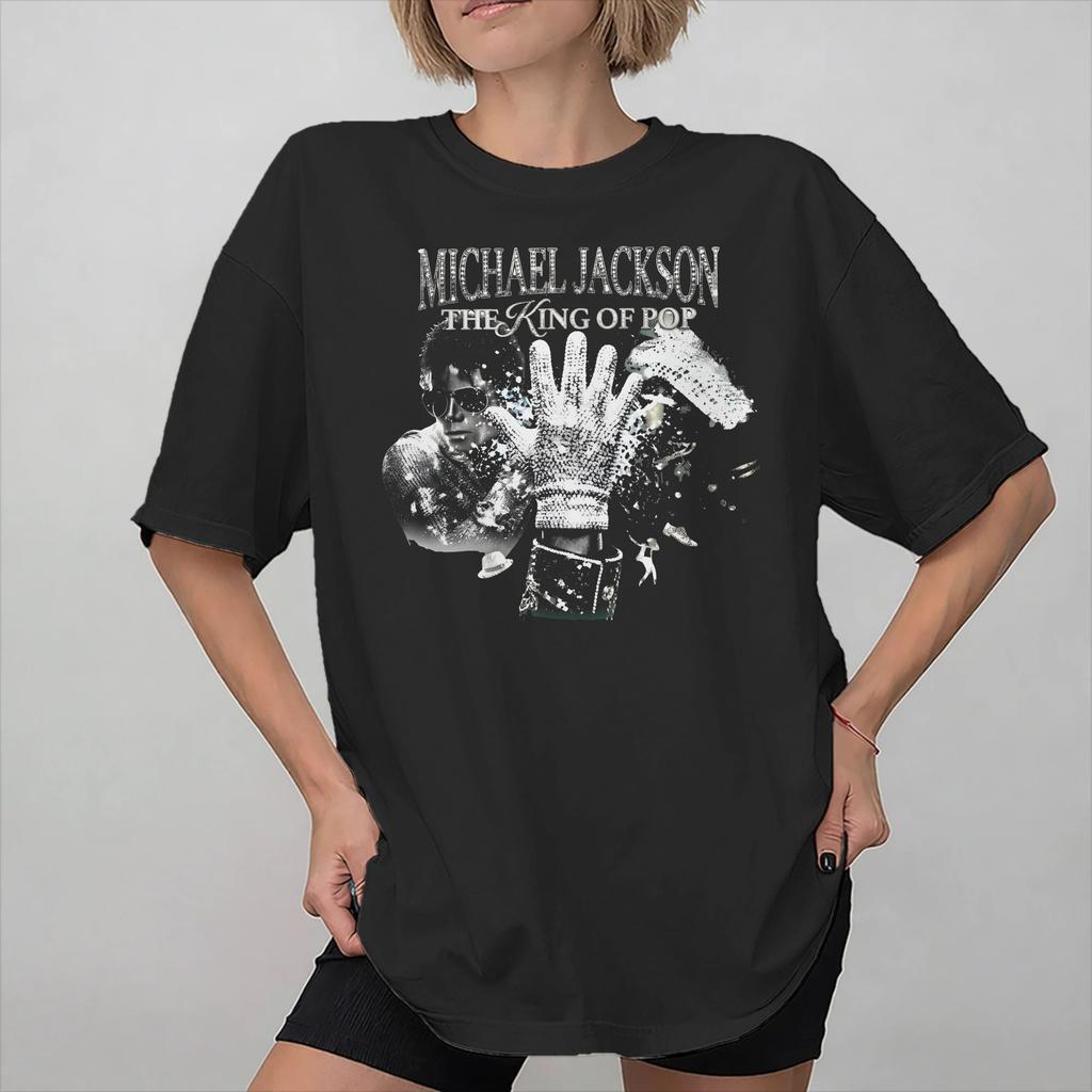 Unisexs Womens King of Pop Michaeles Jacksones MJ T Shirt 100 Cotton Printed Tee Shirts Clothing Outfits