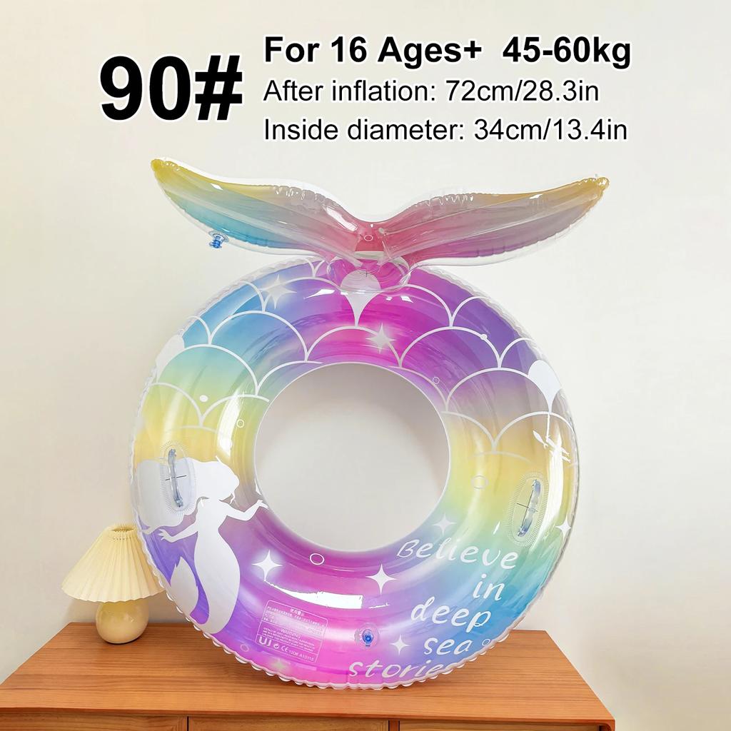 1Pcs Mermaid Underarm Swimming Ring, Transparent Thickened Glitter Buoyancy Swimming Ring
