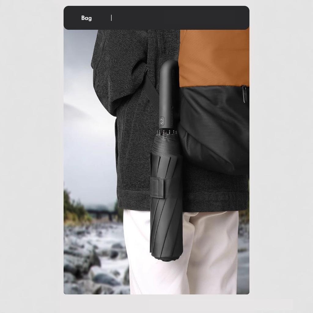 New Fully Automatic Ring Buckle Umbrella Double 20 Fracture Business Umbrella Increased Wind Resistance Vinyl Rain Dual-Purpose