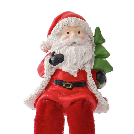 Sedící figurka Santa Clause Vánoční dekorace Ozdoba Santa Clause s dlouhýma nohama na vánoční večírek Dekorace na krb Novoroční dárek
