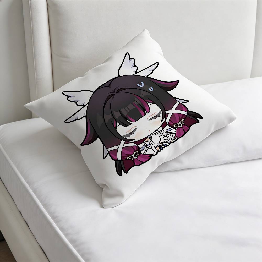 GGenshin Columbina Impact Square Pillow Case Soft Decorative Throw Pillow Cover for Home Sofa Bed