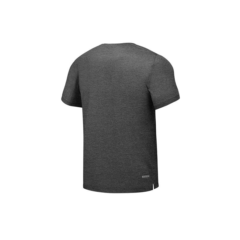 Skechers GODRI SS25 Quick-Dry Breathable Round Neck Short Sleeve T-Shirt Men Tops Carbon-Black P225M219-0018