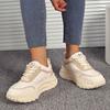 Mode Damen Freizeitsneaker Outdoor Schnürung Plateau Vulkanisierte Schuhe Mode Vielseitig Dicksohlig Höhenerhöhung Tennis-Sneaker