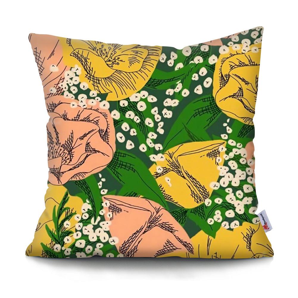 Plant and Fruit Printed Pattern Cushion Cover for Home Living Room Sofa Bedroom Decoration Waist Cushion Pillowcase