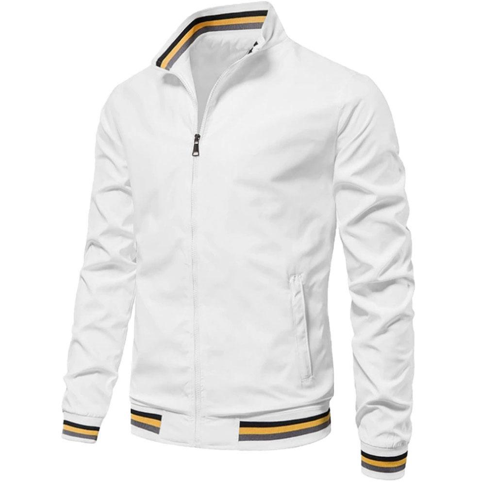 Men Casual Sports Jacket Spring Autumn Solid Color Breathable Windproof Waterproof Zipper Thin Coat Stand-up Collar Jackets
