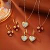 [Oil Painting Love Song] French exquisite oil drip enamel flower love ear buckle necklace retro light luxury fashion suit