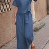 Plus Size Casual Solid Color Short Sleeve Sportswear Set