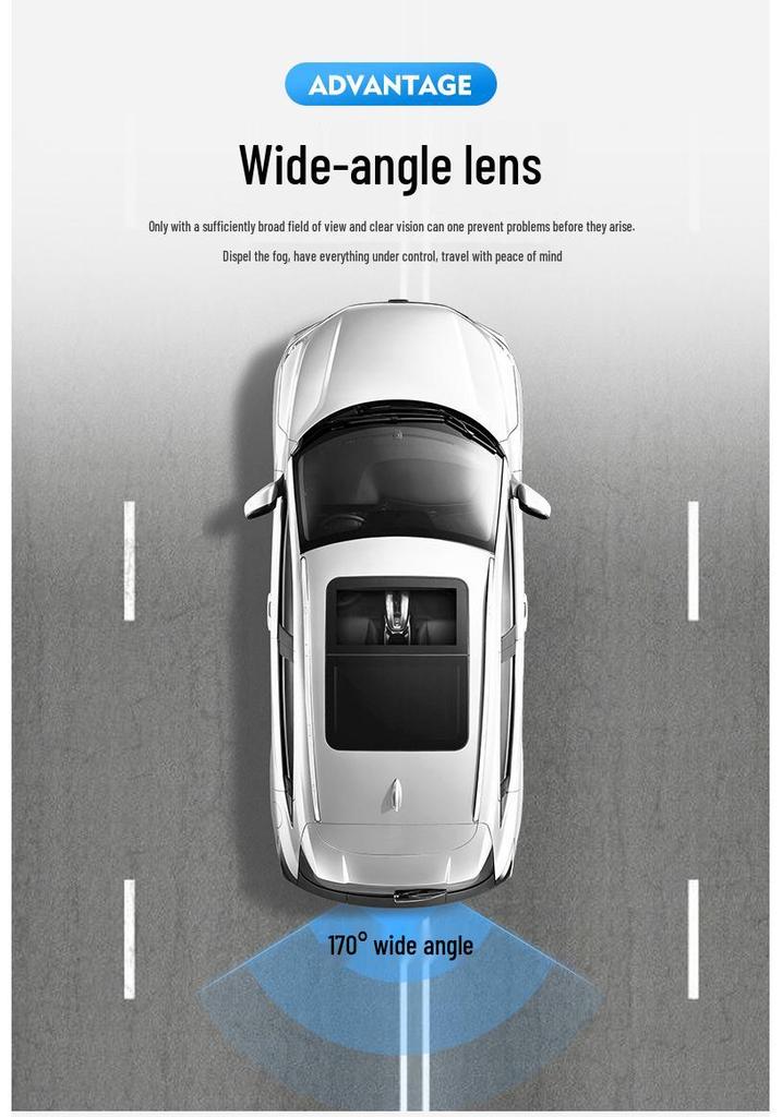 European License Plate Frame with 4 Infrared Cameras & Wireless Backup Car Rear View Transceiver