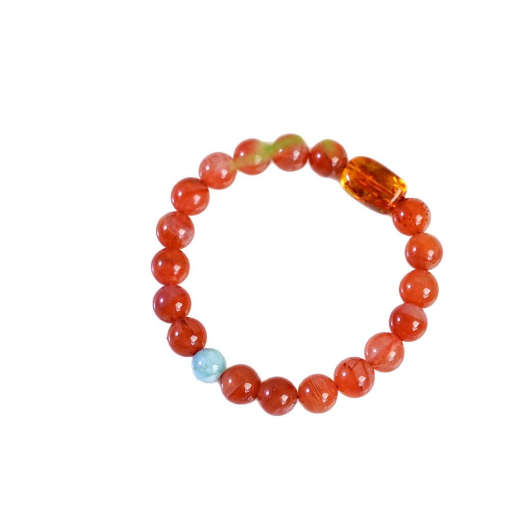 Elegant Southern Red Agate Beaded Bracelet with Tassel – Fashion Light Luxury Women's Jewelry