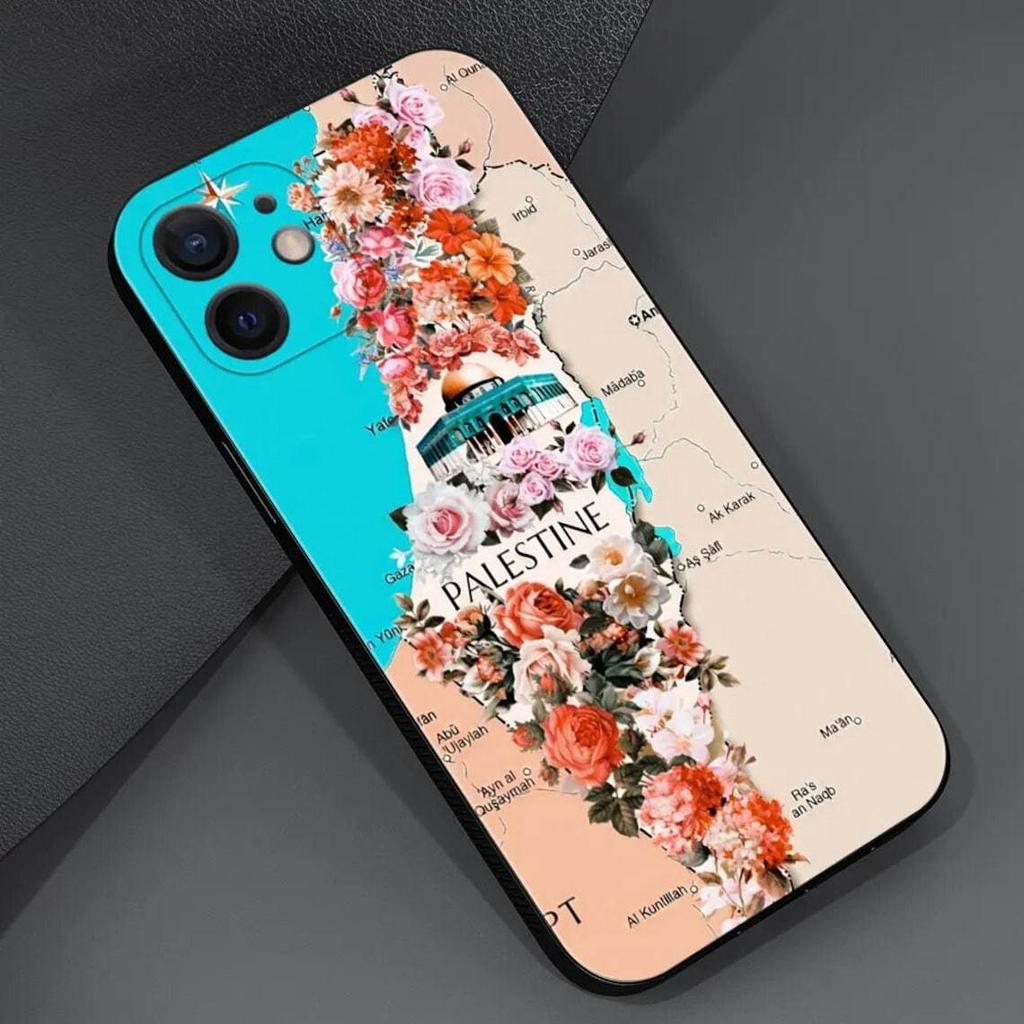 Palestine Flag Map Soft TPU Sublimation Case for iPhone XS XR 11 12 13 14 15 16 17 Pro Max